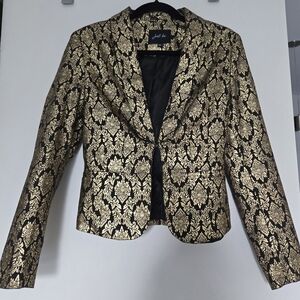 Gold and Black Women's Jacket Blaser